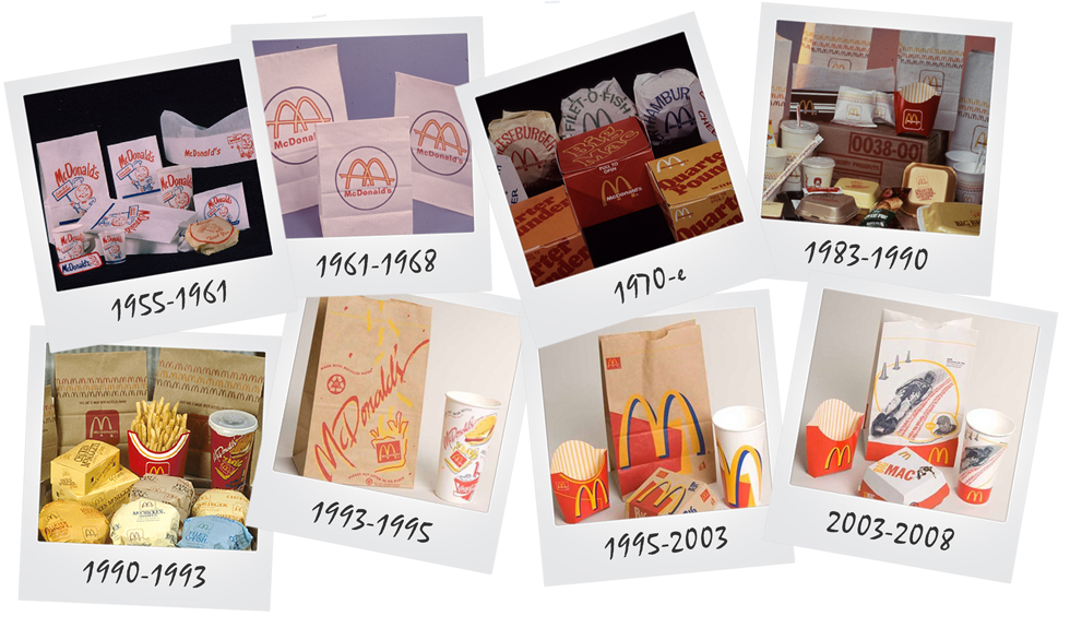 упаковка Макдоналдс 1955-2008