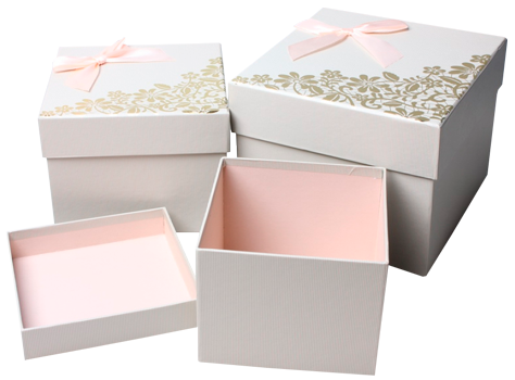 коробки для подарков розового цвета